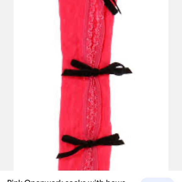 NWT Gucci pink Moulinoir Bow Socks over the knee lace socks. Velvet bow large - Picture 3 of 16